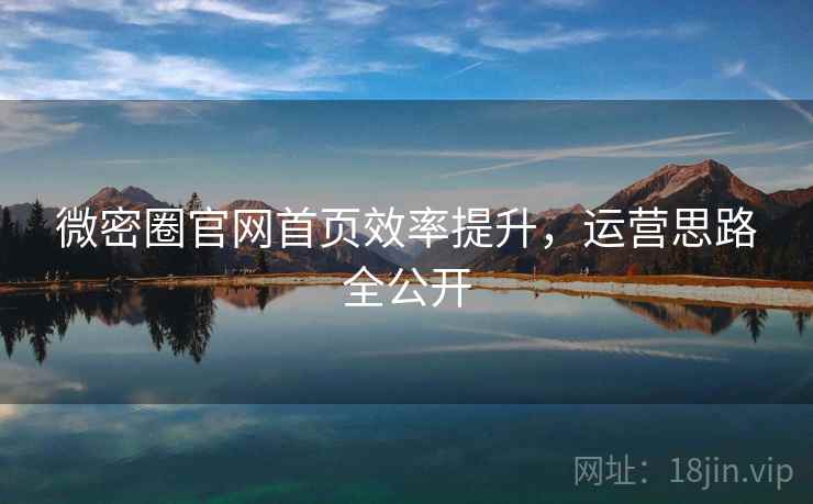 微密圈官网首页效率提升，运营思路全公开