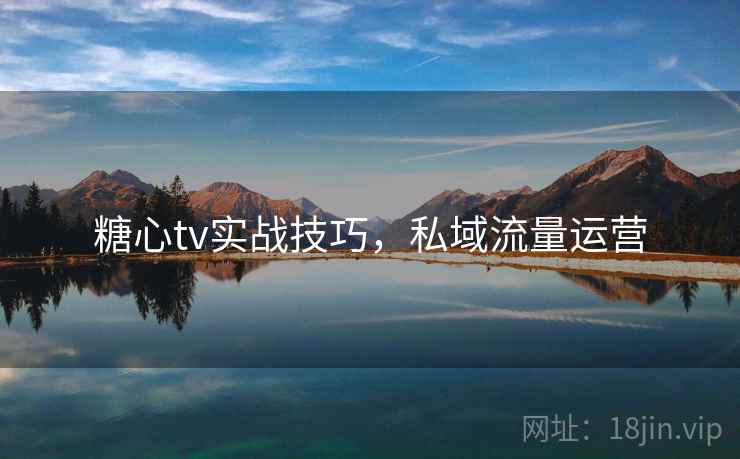 糖心tv实战技巧，私域流量运营